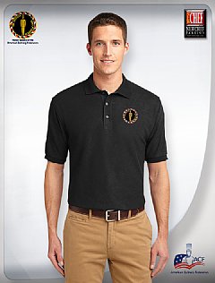 "AAC" Silk Touch Men's Polo Shirt-Black