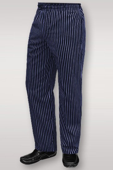 navy and white pinstripe pants