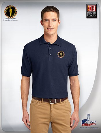 "AAC" Silk Touch Men's Polo Shirt- Navy