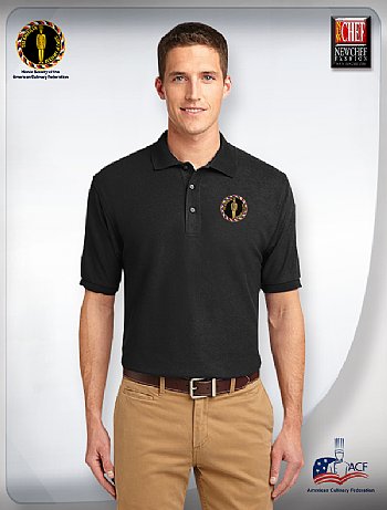 "AAC" Silk Touch Men's Polo Shirt-Black