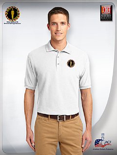 "AAC" Silk Touch Men's Polo Shirt-White