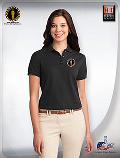 "AAC" Silk Touch Women's Polo Shirt-Black