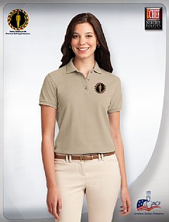 "AAC" Silk Touch Women's Polo Shirt-Stone