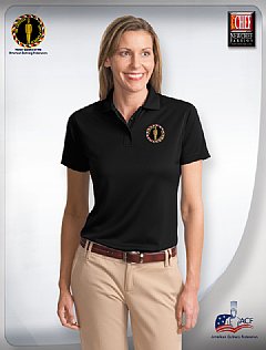 "AAC" Silky Bamboo Women's Sports Polo Shirt-Black
