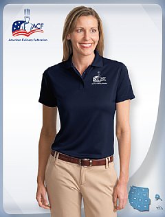 "SPORT" Women's Polo Shirt-Navy Blue
