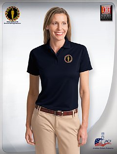 "AAC" Silky Bamboo Women's Sports Polo Shirt-Navy