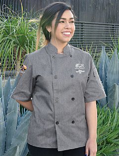 2020 DALLAS - NC-1001LNB-SS Ladies Chef Coat in Heather Grey